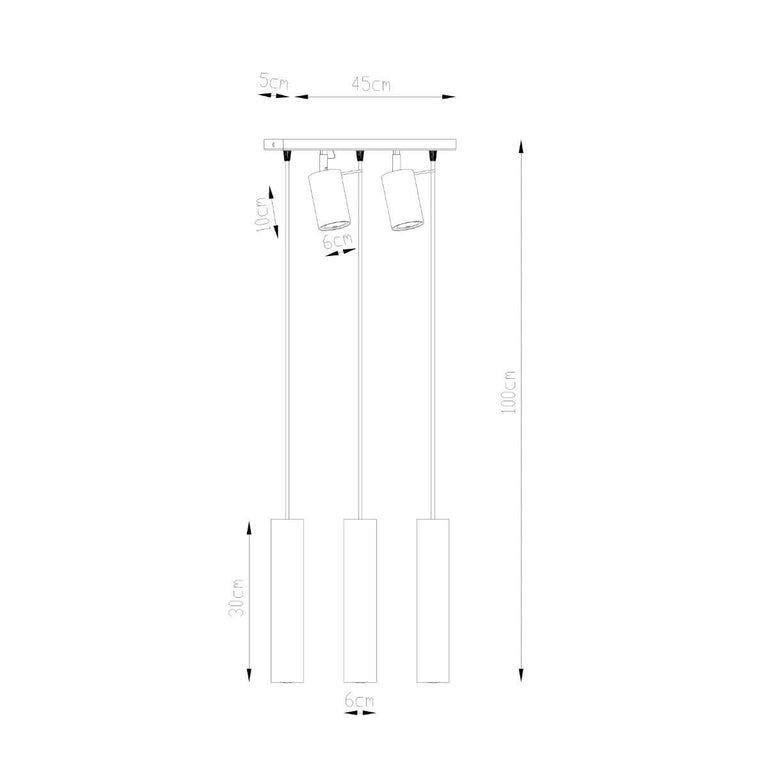 3-lichts hanglamp Ring