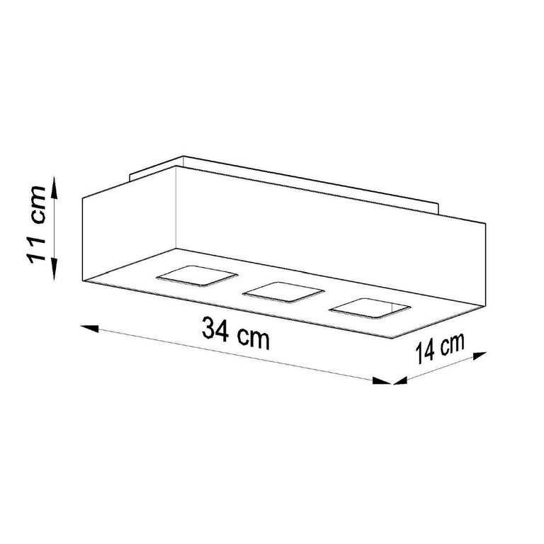 3-lichts plafondlamp Mono