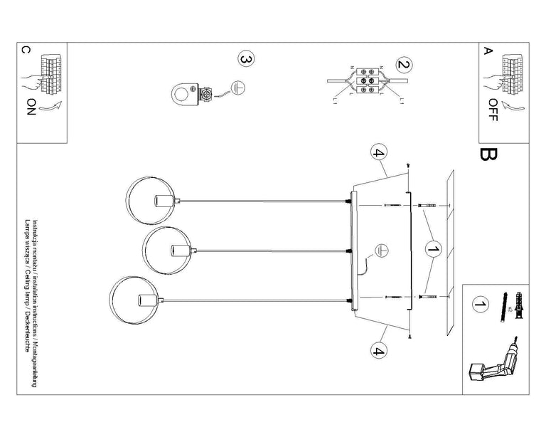 Hanglamp Tycan 3-lichts