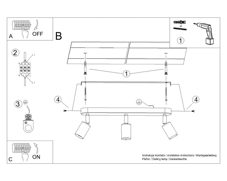 Plafondlamp Forna