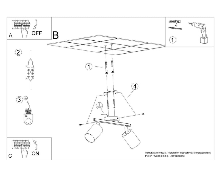 Plafondlamp Lommi