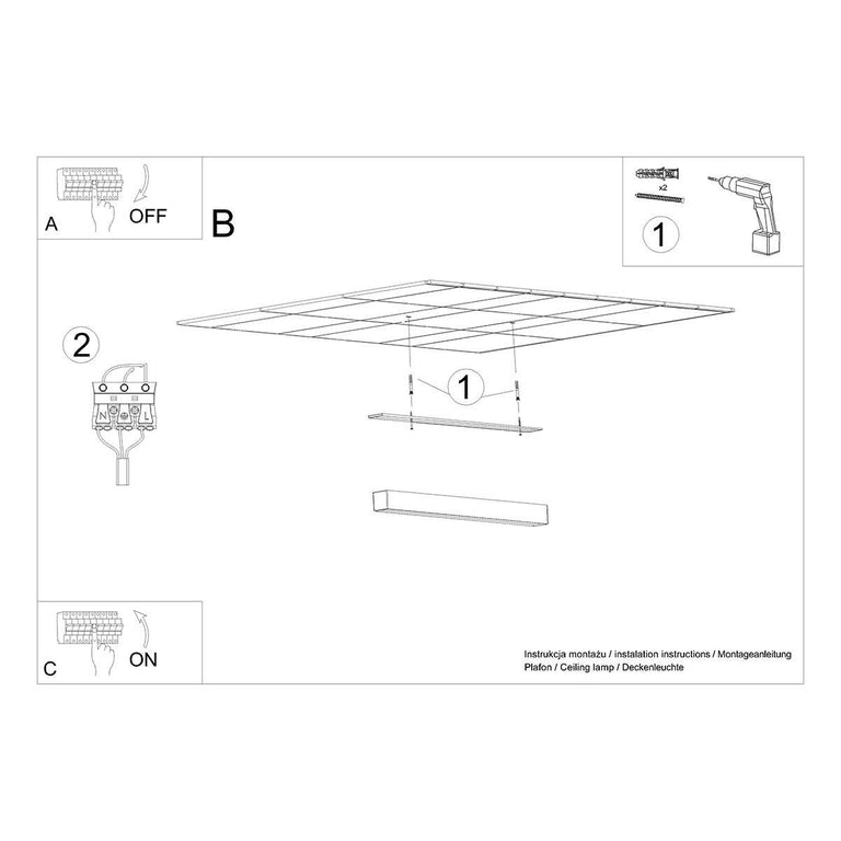 Plafondlamp Pinne L 3000K