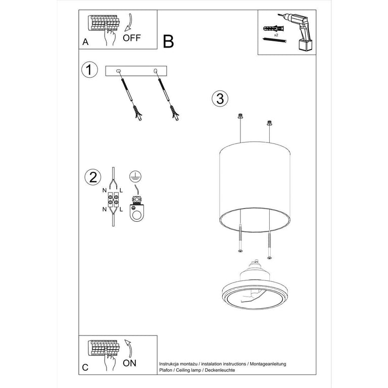 Plafondlamp Tiube