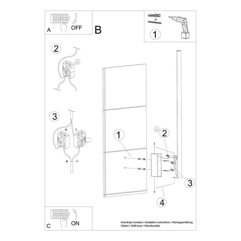 Wandlamp Lahti L 3000K