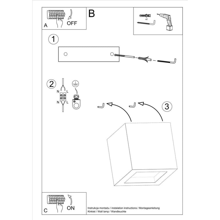 Wandlamp Leo beton