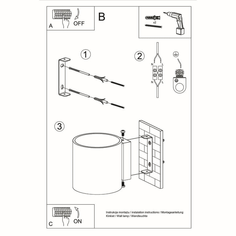 Wandlamp Orbis beton