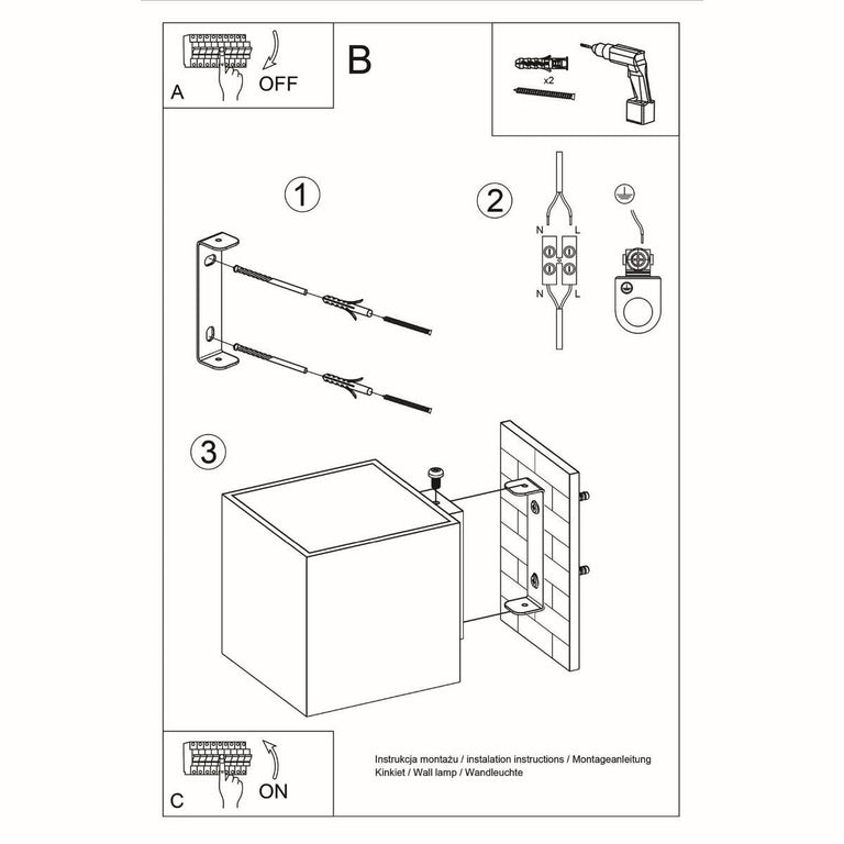 Wandlamp Quad beton