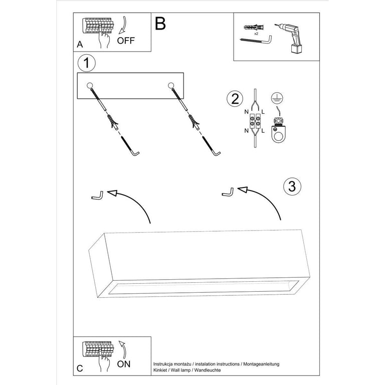 Wandlamp Vega 50 beton