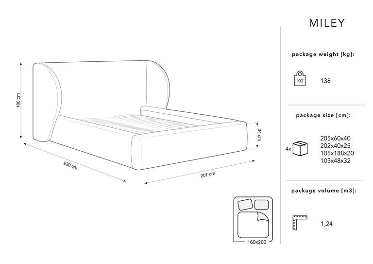 Bed frame Miley 160 x 200 cm