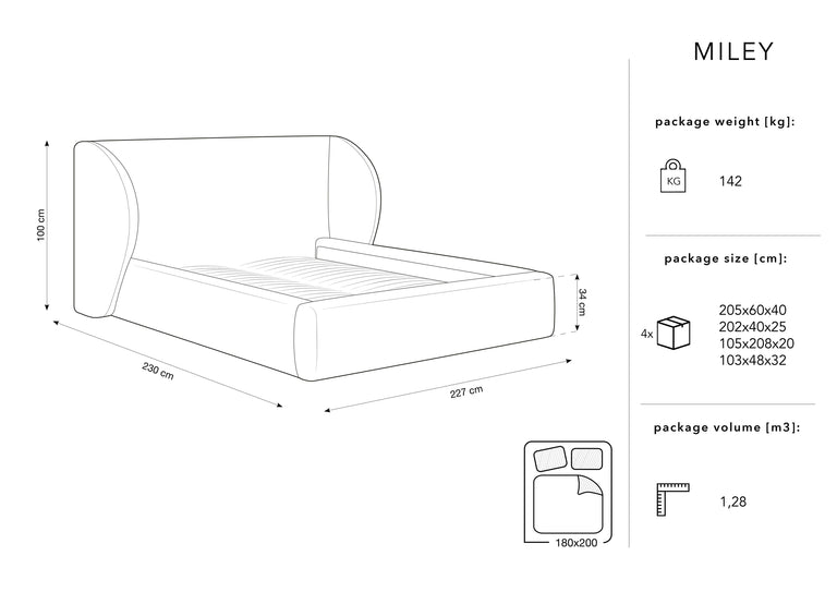 Bed frame Miley 180 x 200 cm