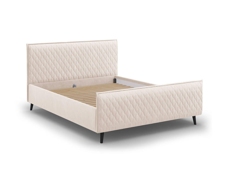 Bedframe met hoofdbord Criss velvet 160 x 200 cm