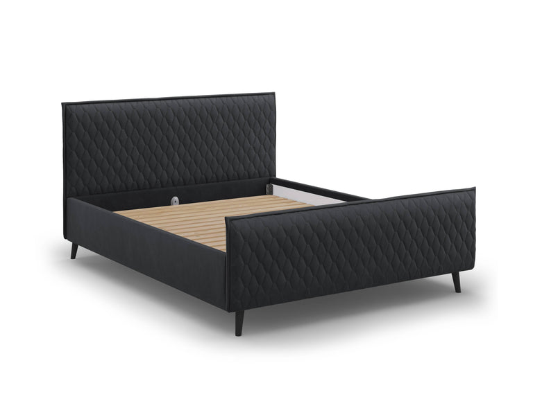 Bedframe met hoofdbord Criss velvet 160 x 200 cm