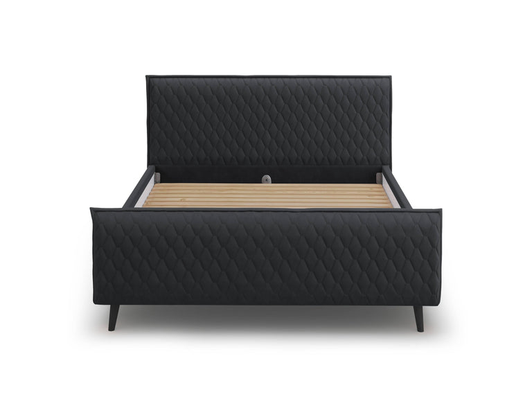 Bedframe met hoofdbord Criss velvet 160 x 200 cm