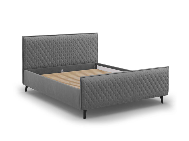 Bedframe met hoofdbord Criss velvet 160 x 200 cm