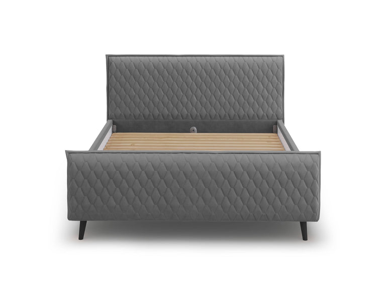 Bedframe met hoofdbord Criss velvet 160 x 200 cm