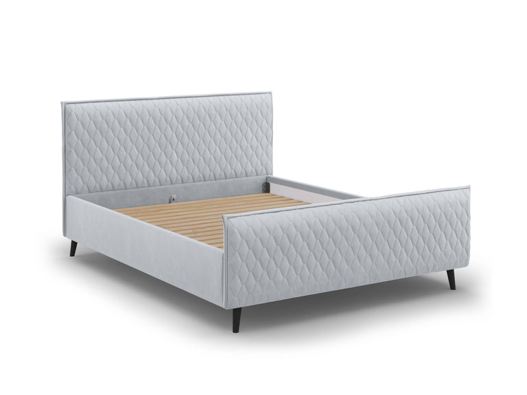 Bedframe met hoofdbord Criss velvet 160 x 200 cm