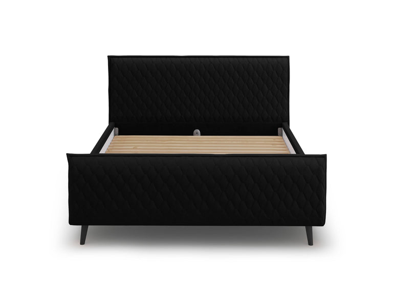 Bedframe met hoofdbord Criss velvet 160 x 200 cm