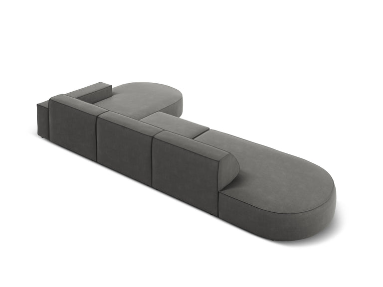 5-zits hoekbank Jodie velvet Chaise Longue rechts