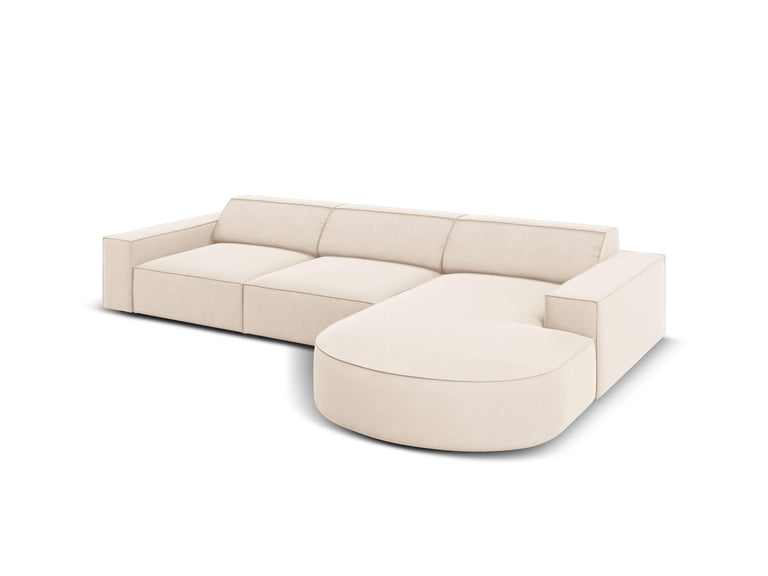 4-zits hoekbank Jodie velvet Chaise Longue rechts