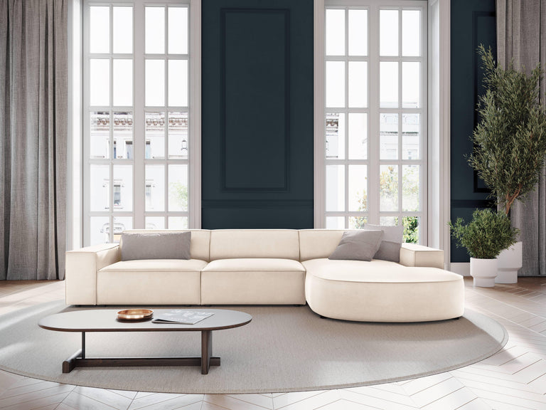 4-zits hoekbank Jodie velvet Chaise Longue rechts