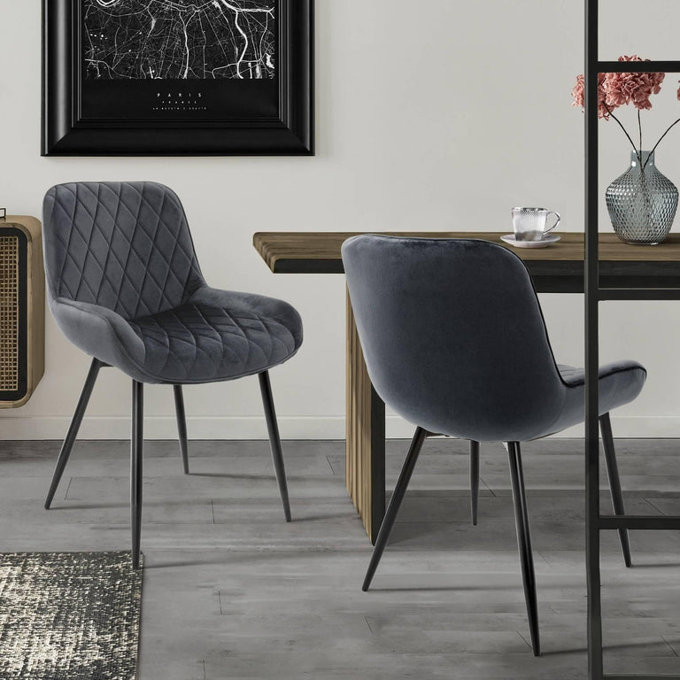 Set van 2 eetkamerstoelen Remy velvet