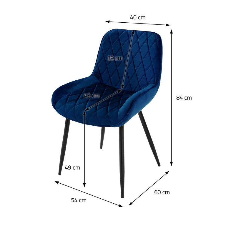 Set van 2 eetkamerstoelen Remy velvet