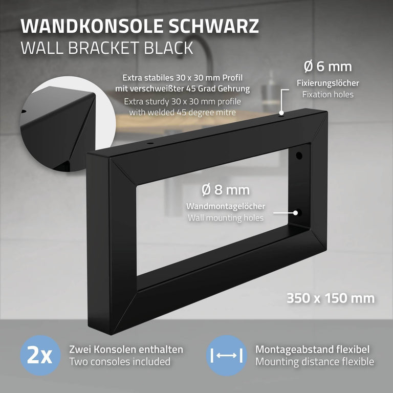 Set van 2 wastafel wandhouders Dharma