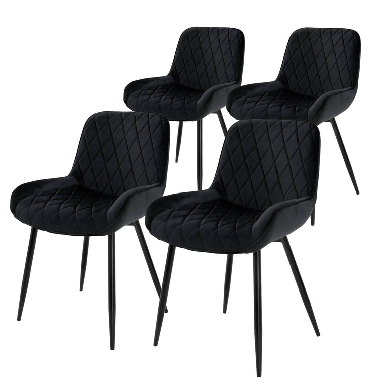 Set van 4 eetkamerstoelen Megan velvet