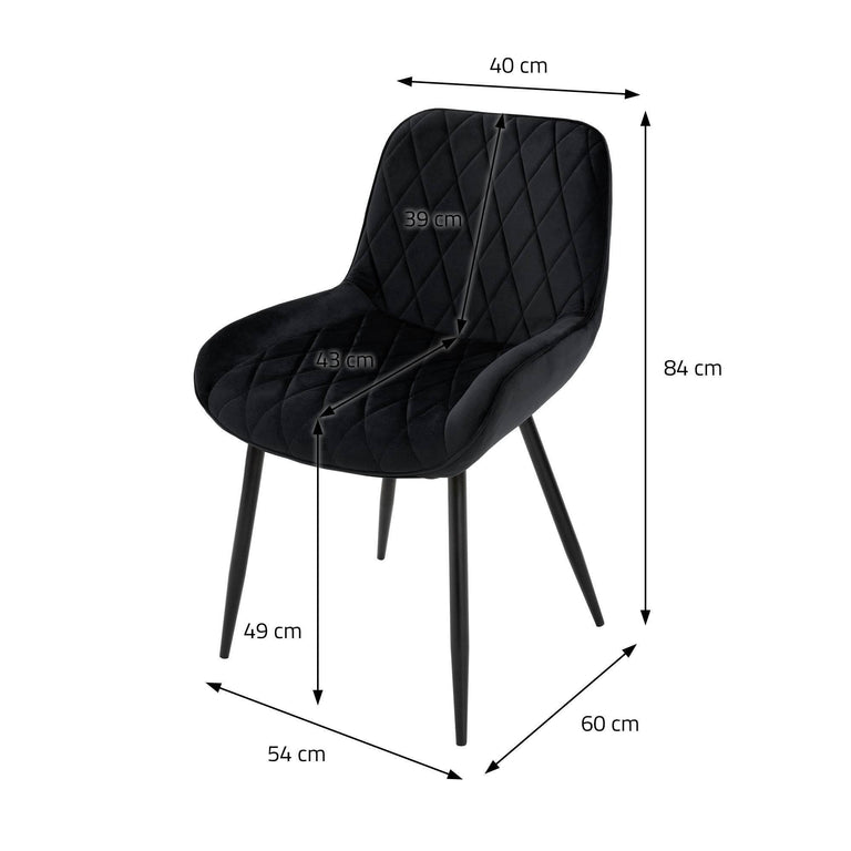 Set van 4 eetkamerstoelen Megan velvet