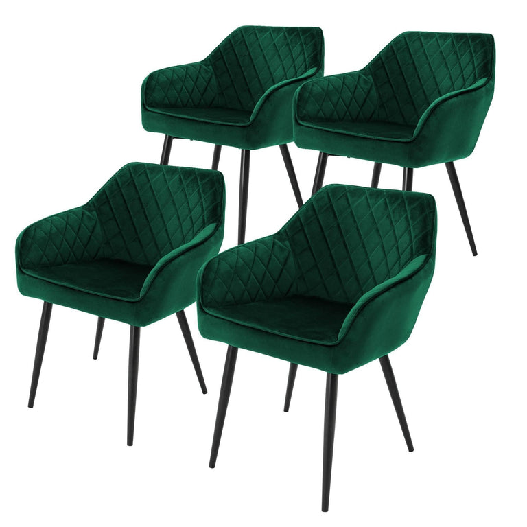 Set van 4 eetkamerstoelen Sanders velvet