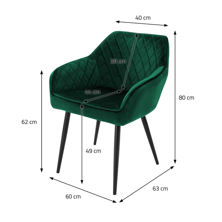 Set van 4 eetkamerstoelen Sanders velvet