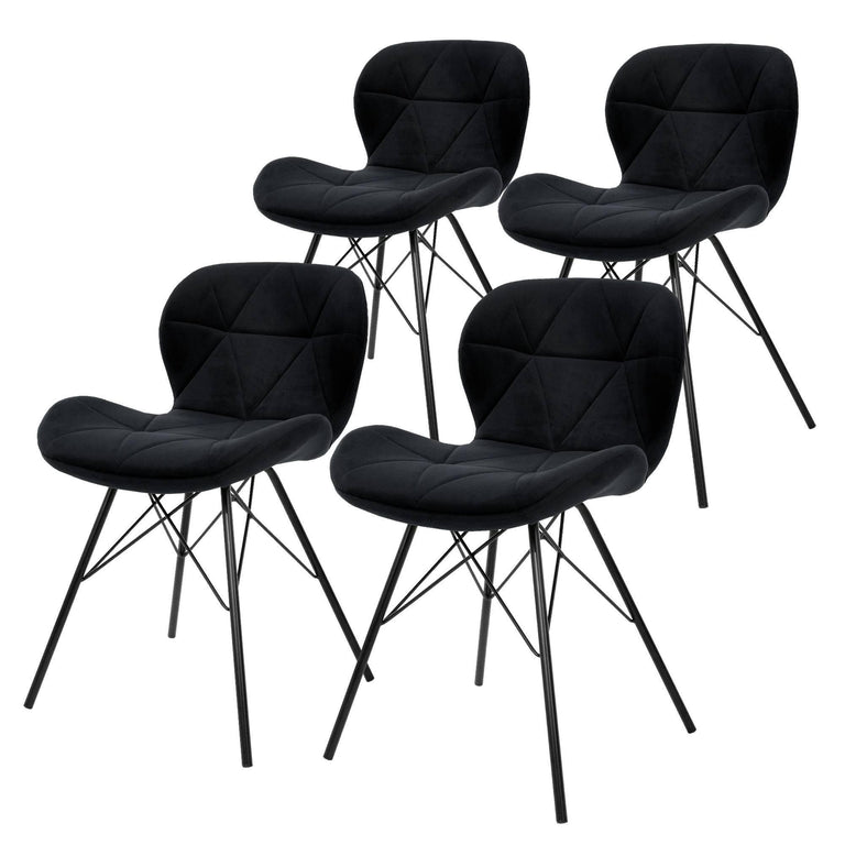 Set van 4 eetkamerstoelen Sandy velvet