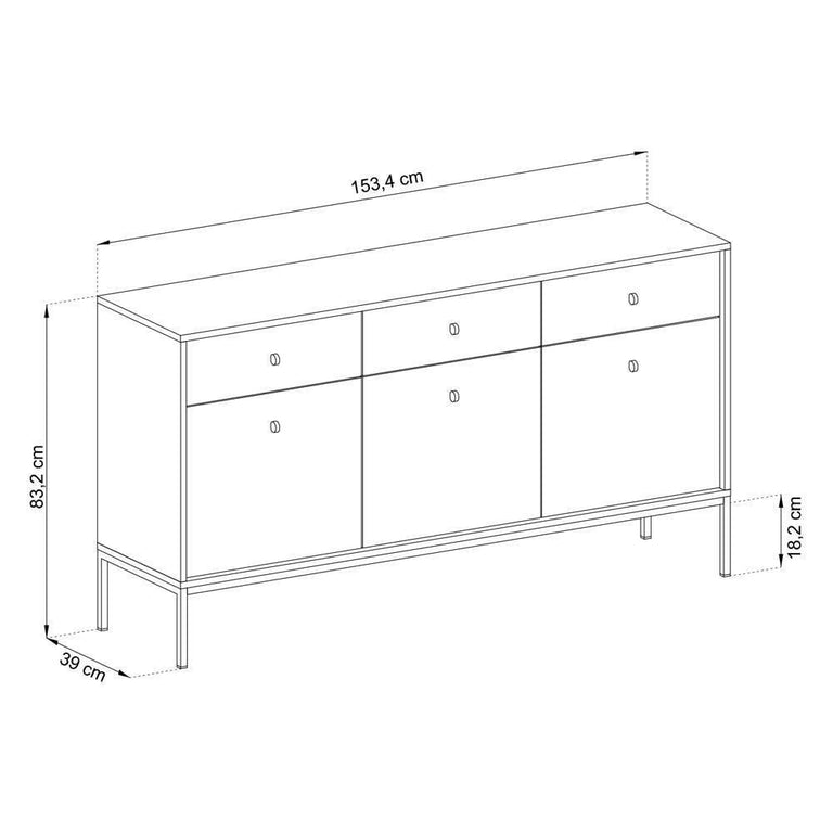 Dressoir Monique 3 deurs 3 lades