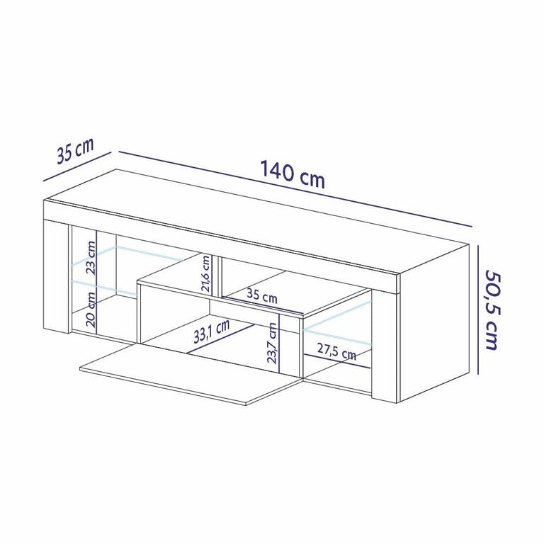 TV-meubel Cloé met verlichting