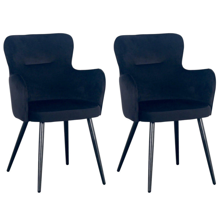 Set van 2 eetkamerstoelen Wing velvet