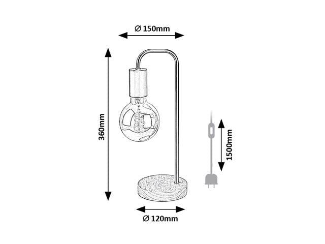 Zwarte Tafellamp glas Bruno