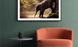 Canvas schilderij Baby Olifant