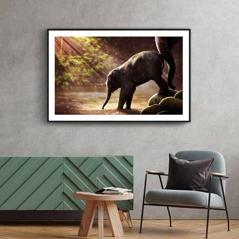 Canvas schilderij Baby Olifant