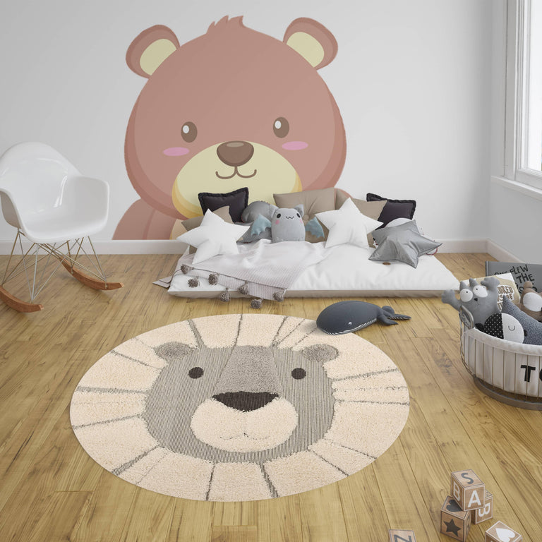 Kindervloerkleed Lion Lucky rond