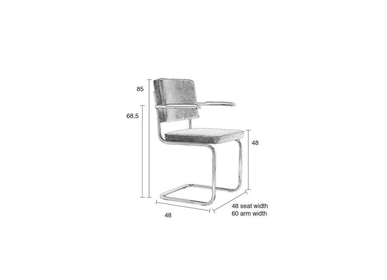 Set van 2 eetkamerstoelen Ridge Rib